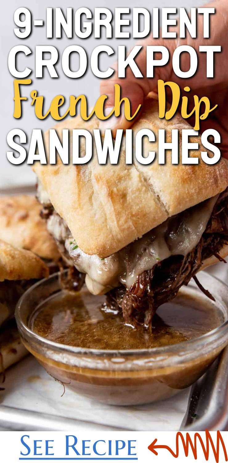 9-Ingredient Crockpot French Dip Sandwiches