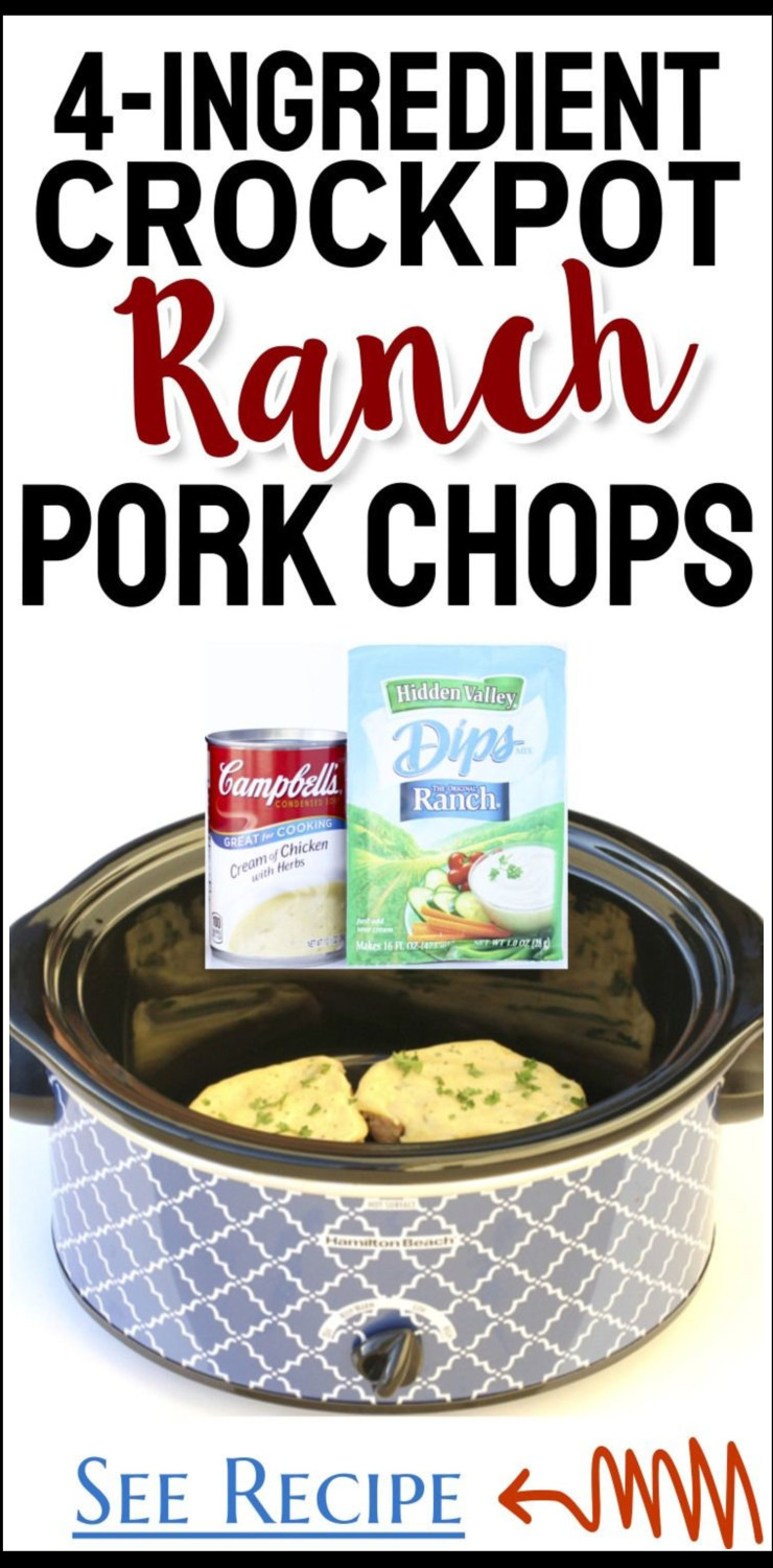 4-Ingredient Crockpot Ranch Pork Chops